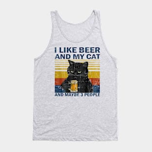 I like beer and my cat vintage Tank Top